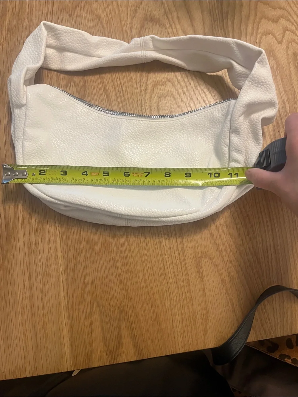 H&M White Pebbled Twist-Handle Hobo Bag